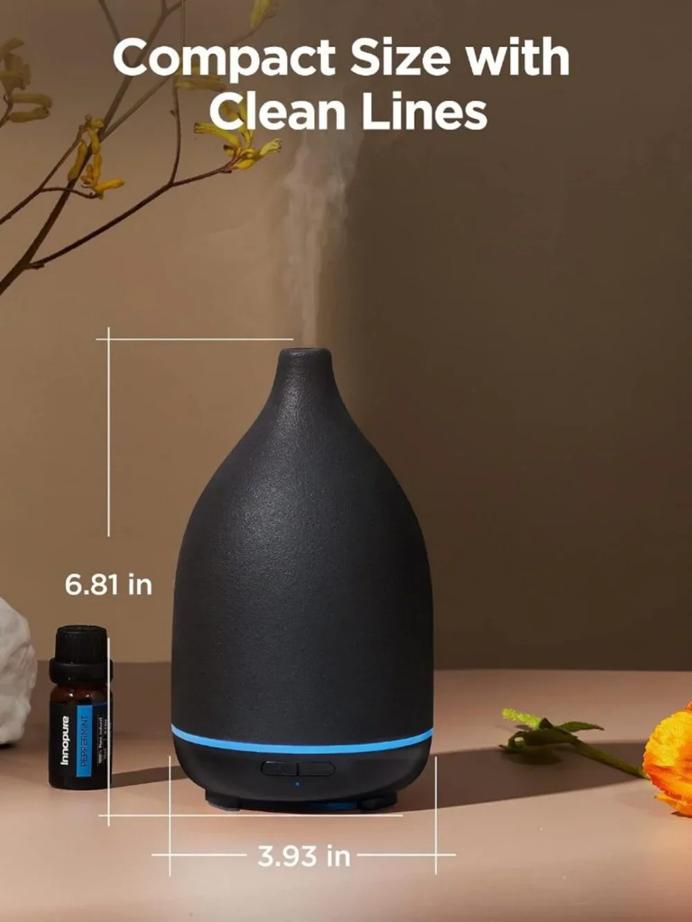 Handcrafted 150ML Ceramic Essential Oil Diffuser - Ultrasonic Aromatherapy